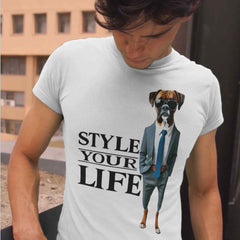Style Your Life - Weisses Unisex T-Shirt - Boxer