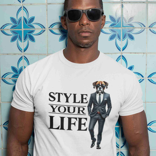 Style Your Life - Eleganter Boxer im Anzug - Unisex T-Shirt