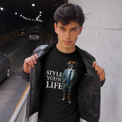 Style Your Life - Schwarzes Unisex T-Shirt - Boxer