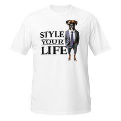 Style Your Life - Weisses Unisex T-Shirt - Boxer (Hover)